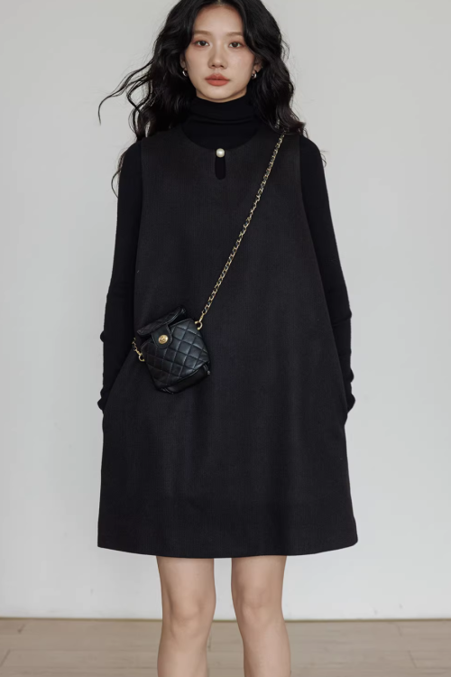 Crew Neck Vest Dress