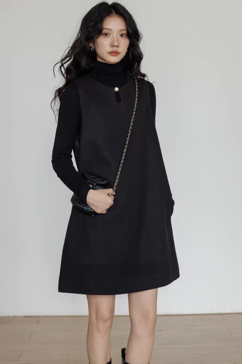 Crew Neck Vest Dress