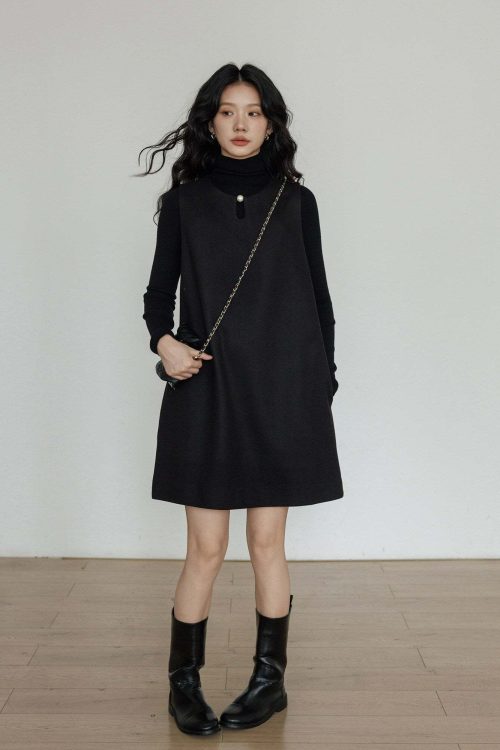Crew Neck Vest Dress