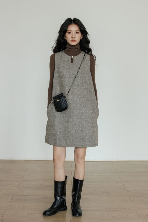 Crew Neck Vest Dress