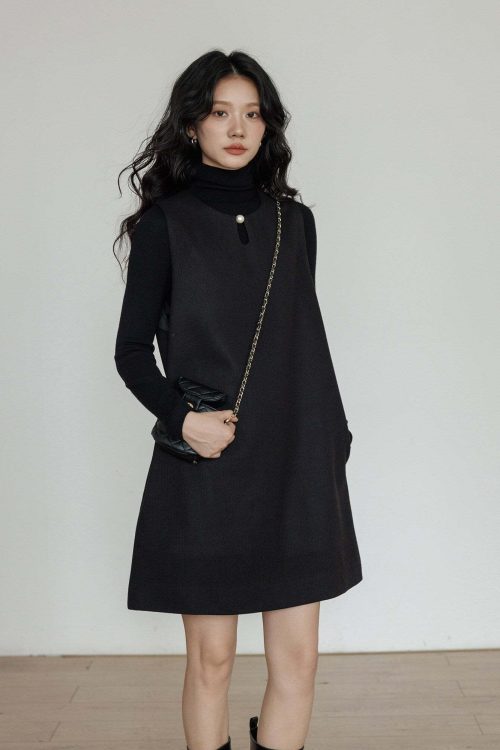 Crew Neck Vest Dress