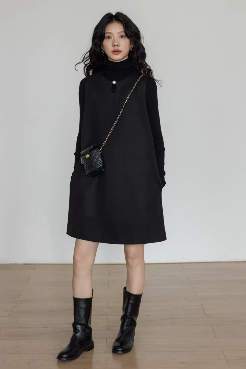 Crew Neck Vest Dress