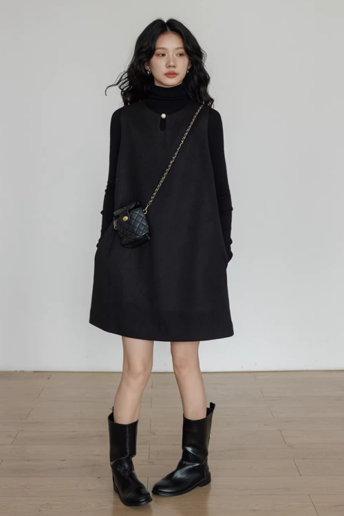 Crew Neck Vest Dress