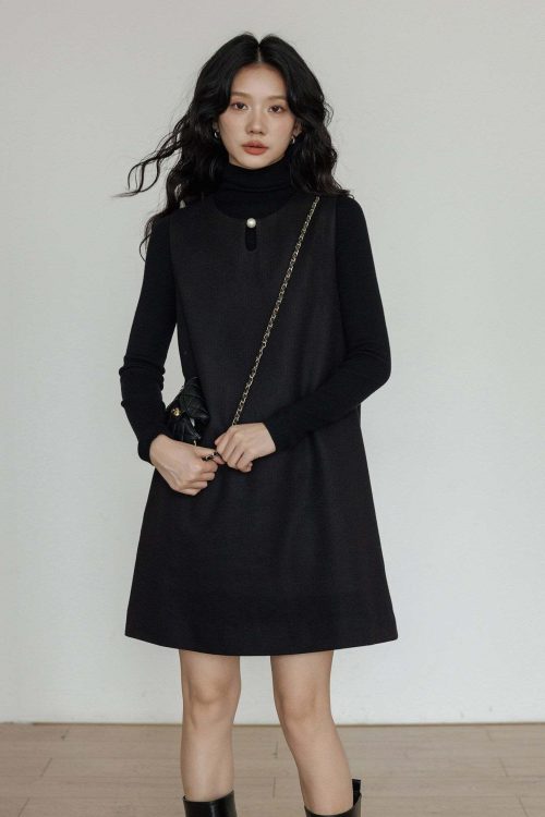 Crew Neck Vest Dress