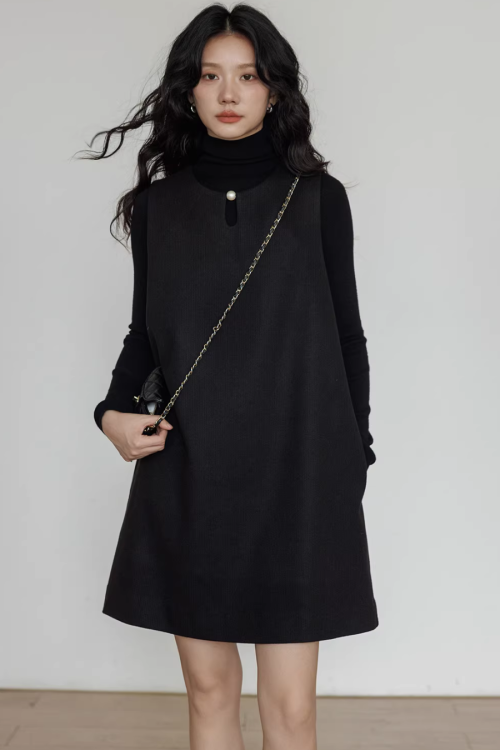 Crew Neck Vest Dress