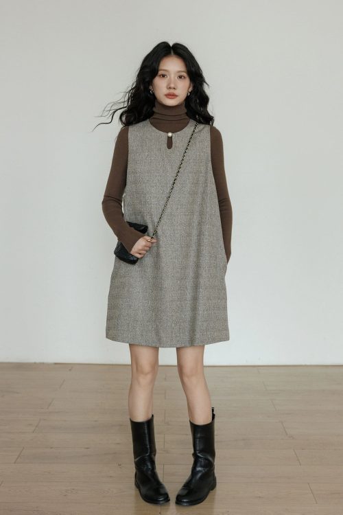 Crew Neck Vest Dress