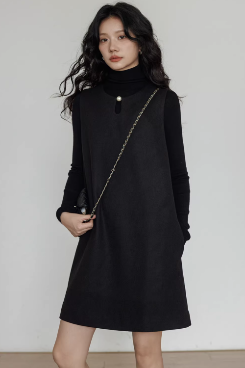 Crew Neck Vest Dress