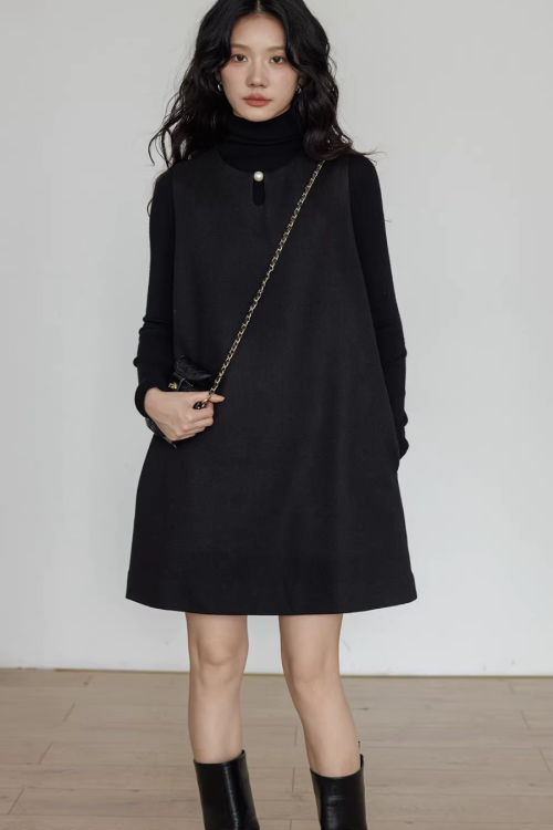 Crew Neck Vest Dress