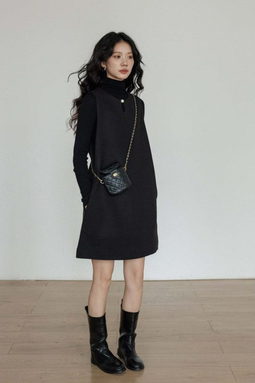 Crew Neck Vest Dress