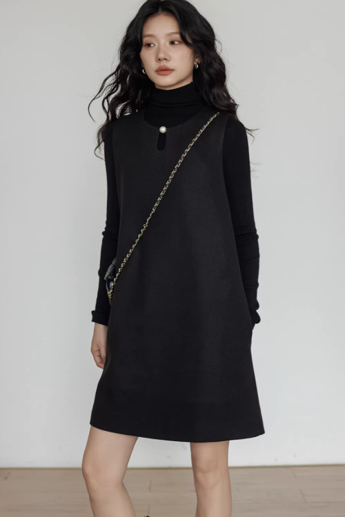 Crew Neck Vest Dress