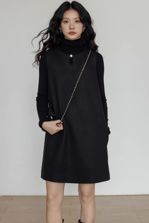 Crew Neck Vest Dress