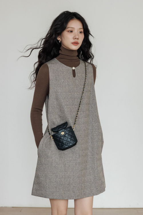 Crew Neck Vest Dress