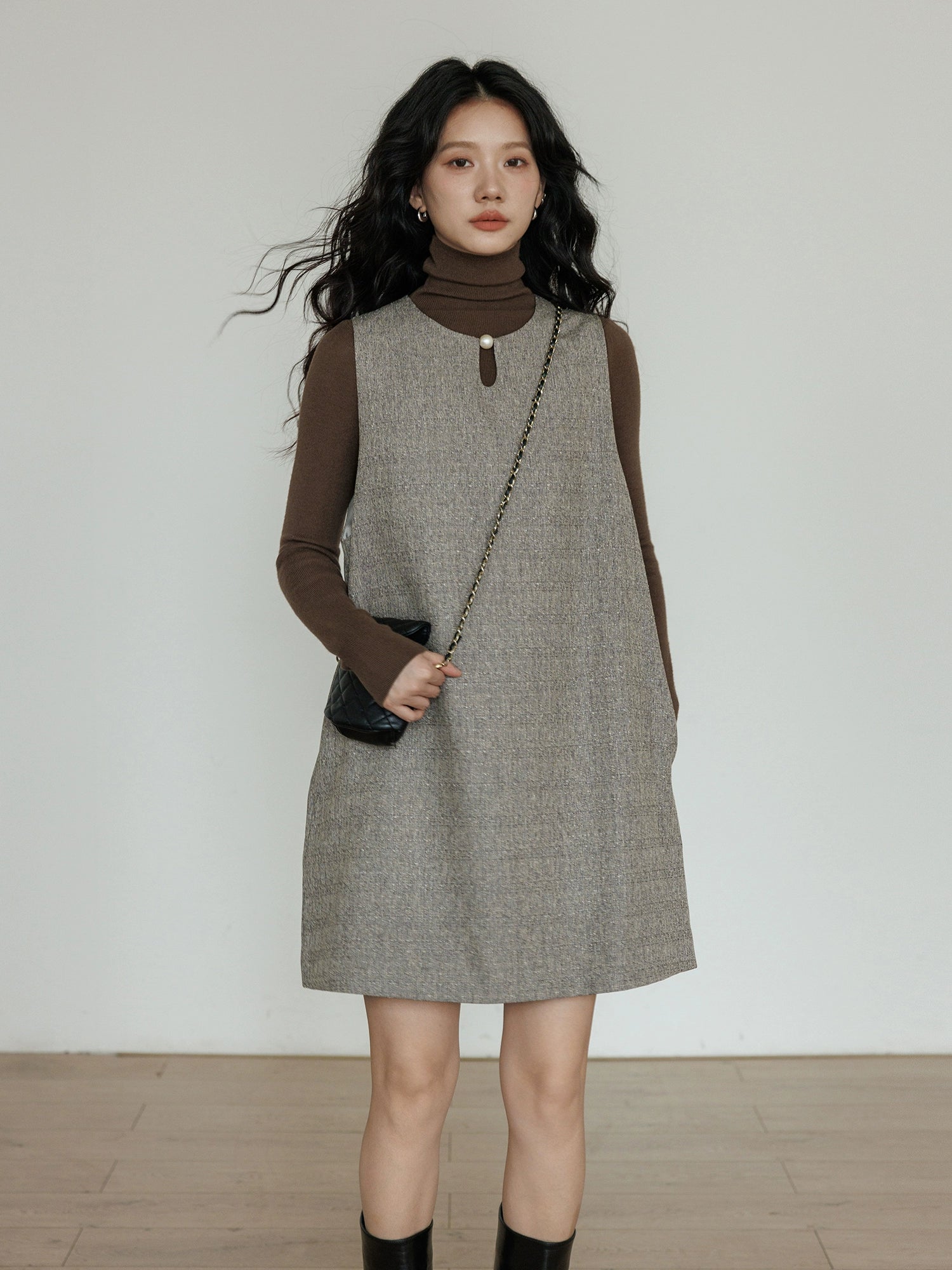 Crew Neck Vest Dress Crew Neck Vest Dress