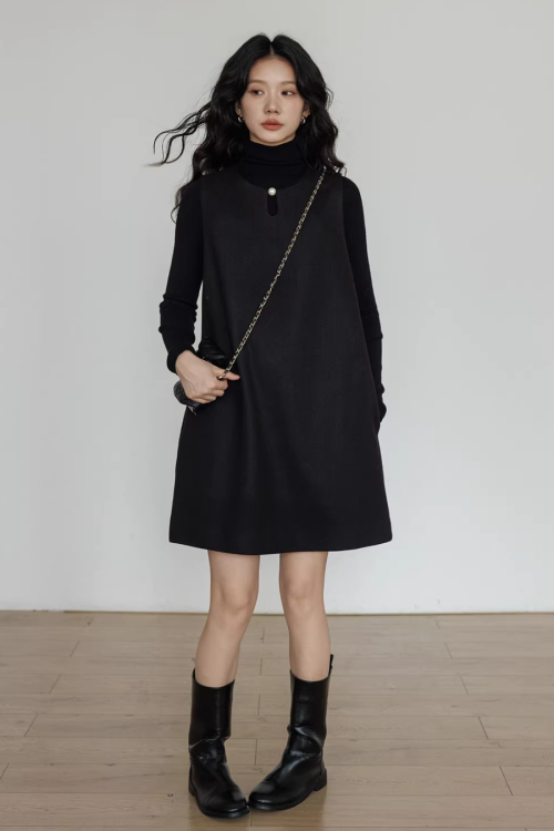 Crew Neck Vest Dress