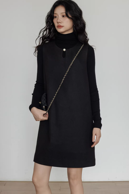 Crew Neck Vest Dress