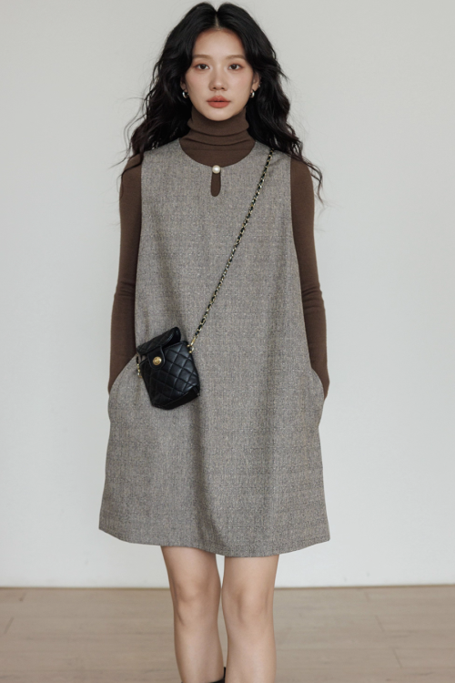 Crew Neck Vest Dress