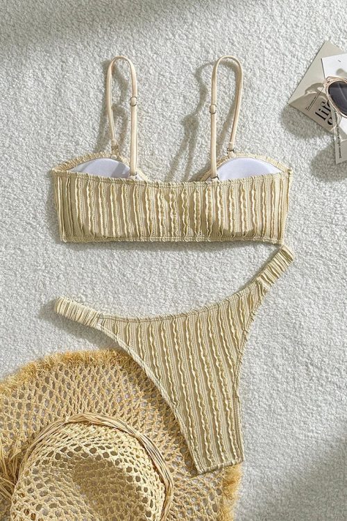 Crinkle Bandeau Bikini Set