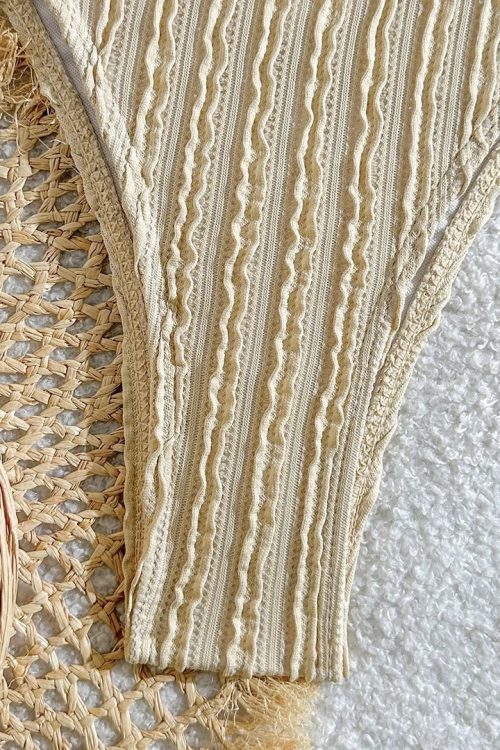 Crinkle Bandeau Bikini Set