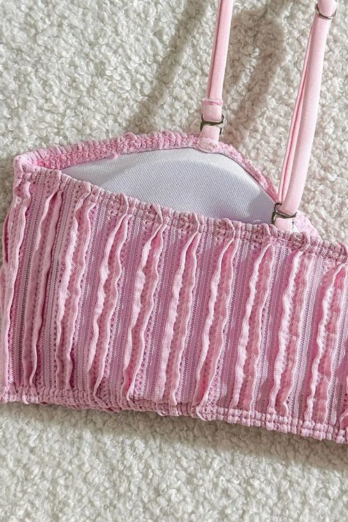 Crinkle Bandeau Bikini Set