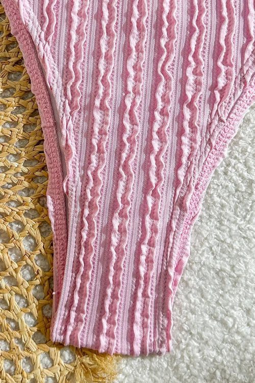 Crinkle Bandeau Bikini Set