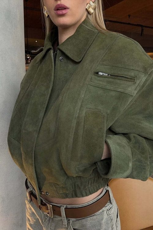Cropped Suede Jacket