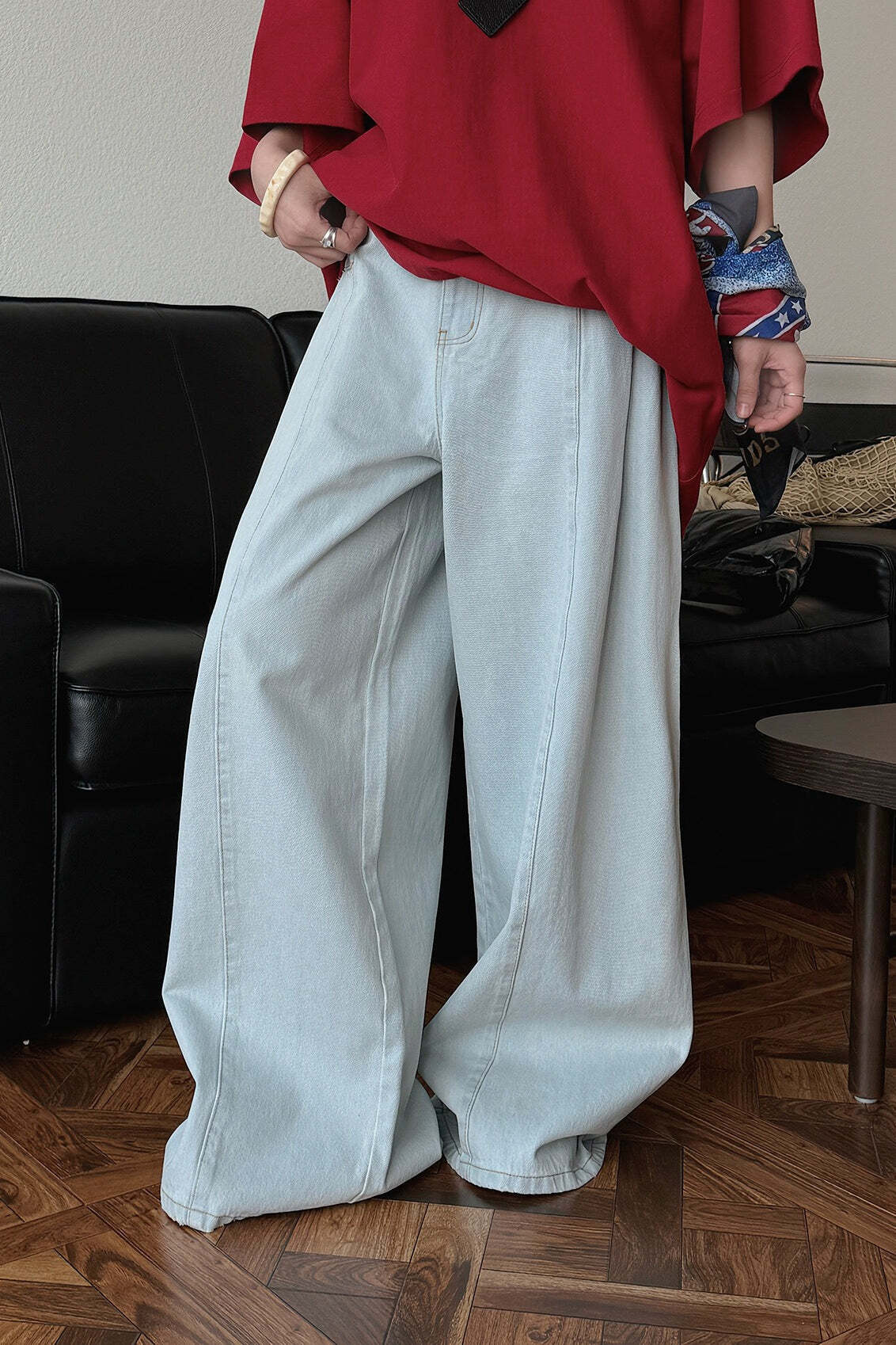 Deconstructed Flared Denim Jeans