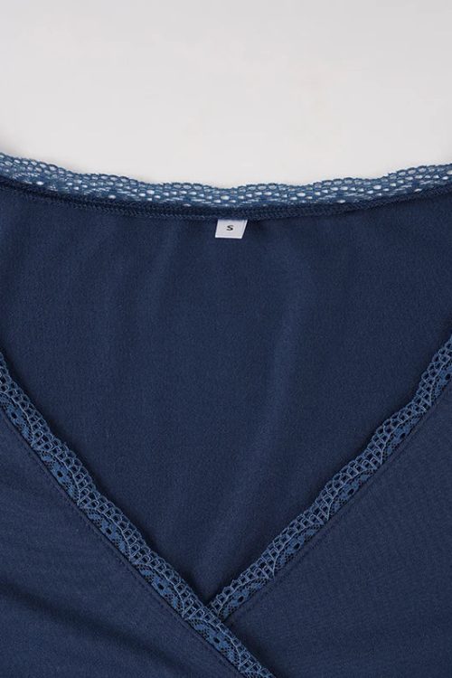 Deep V Neck Baybydoll Blouse