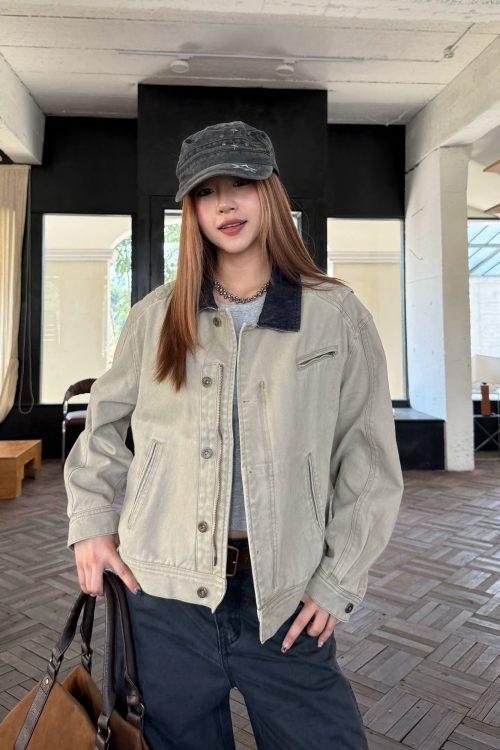 Denim Collar Work Jacket