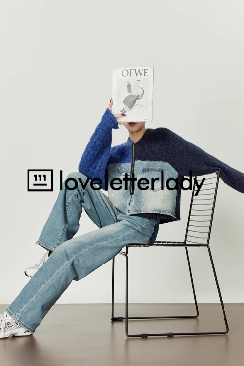 Denim Docking Knit Top