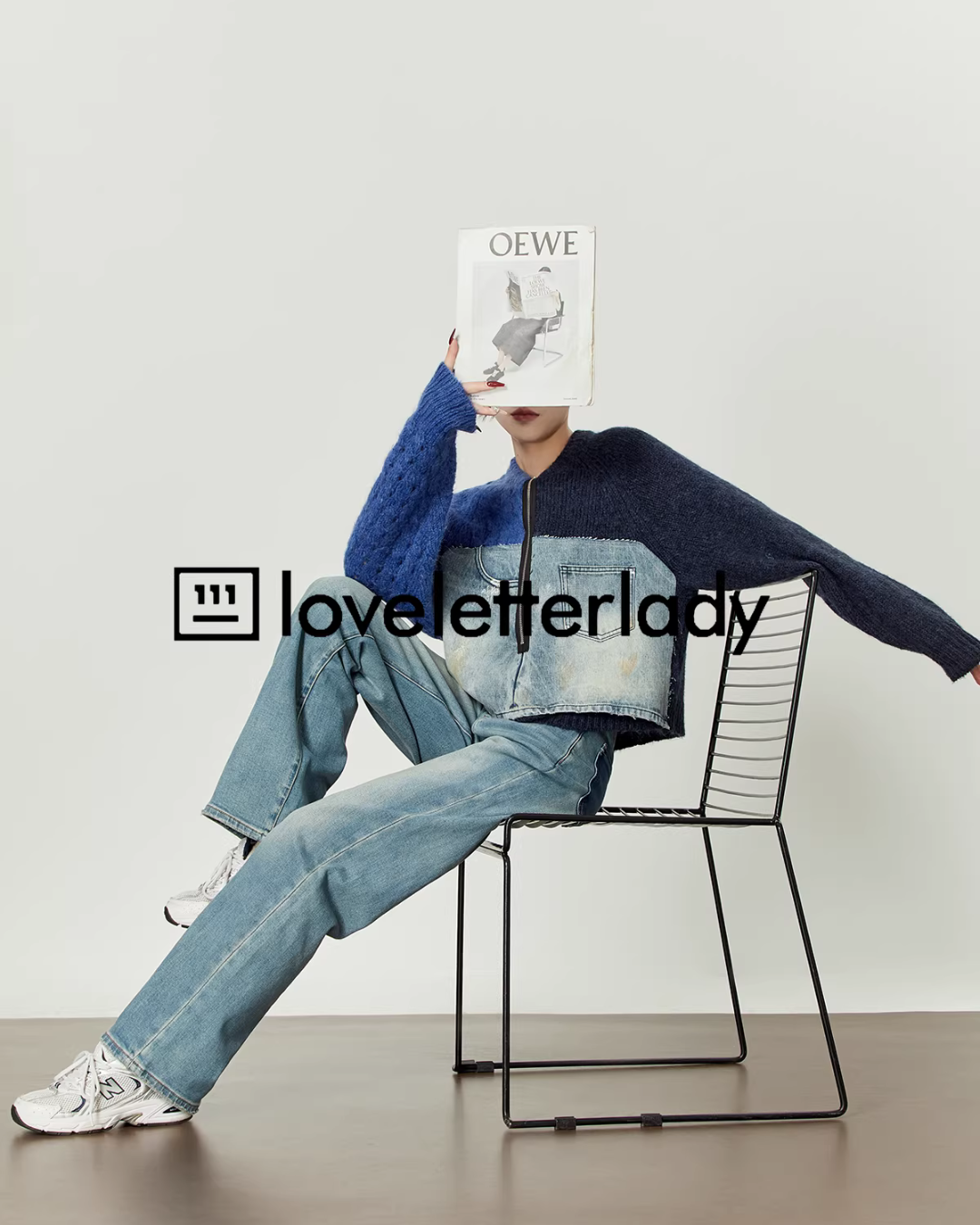 Denim Docking Knit Top Denim Docking Knit Top