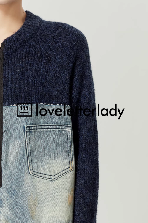 Denim Docking Knit Top