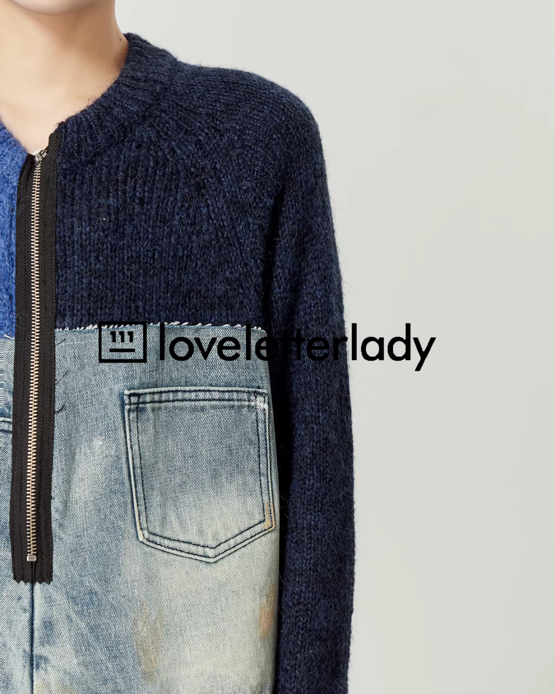 Denim Docking Knit Top Denim Docking Knit Top