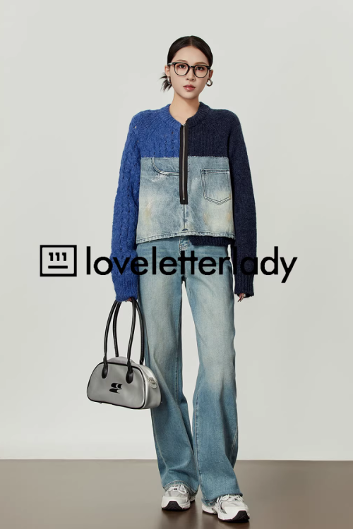 Denim Docking Knit Top