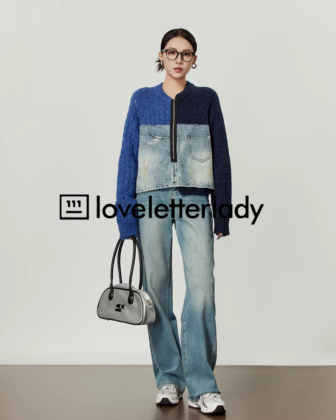 Denim Docking Knit Top Denim Docking Knit Top