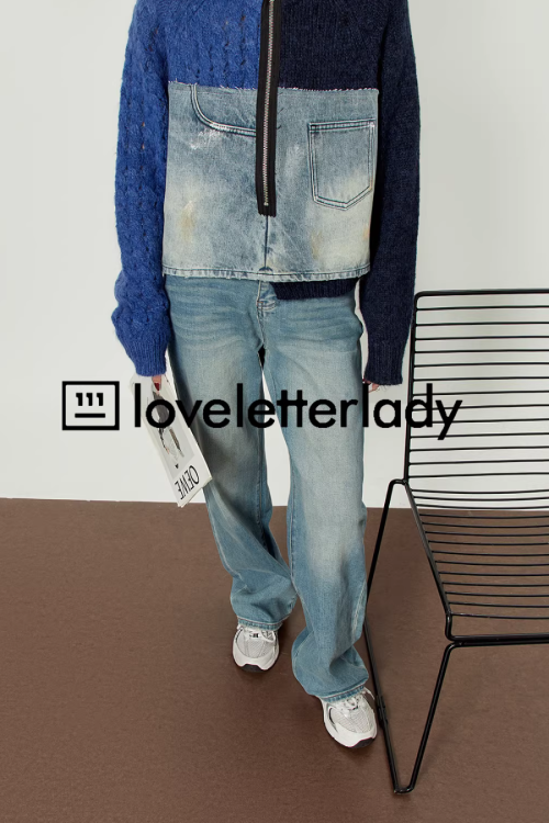 Denim Docking Knit Top