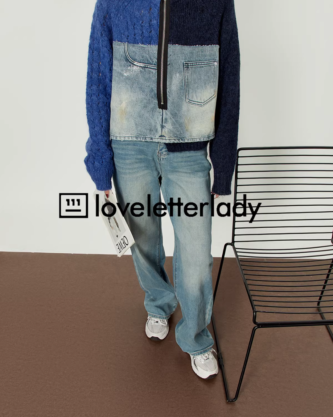 Denim Docking Knit Top Denim Docking Knit Top