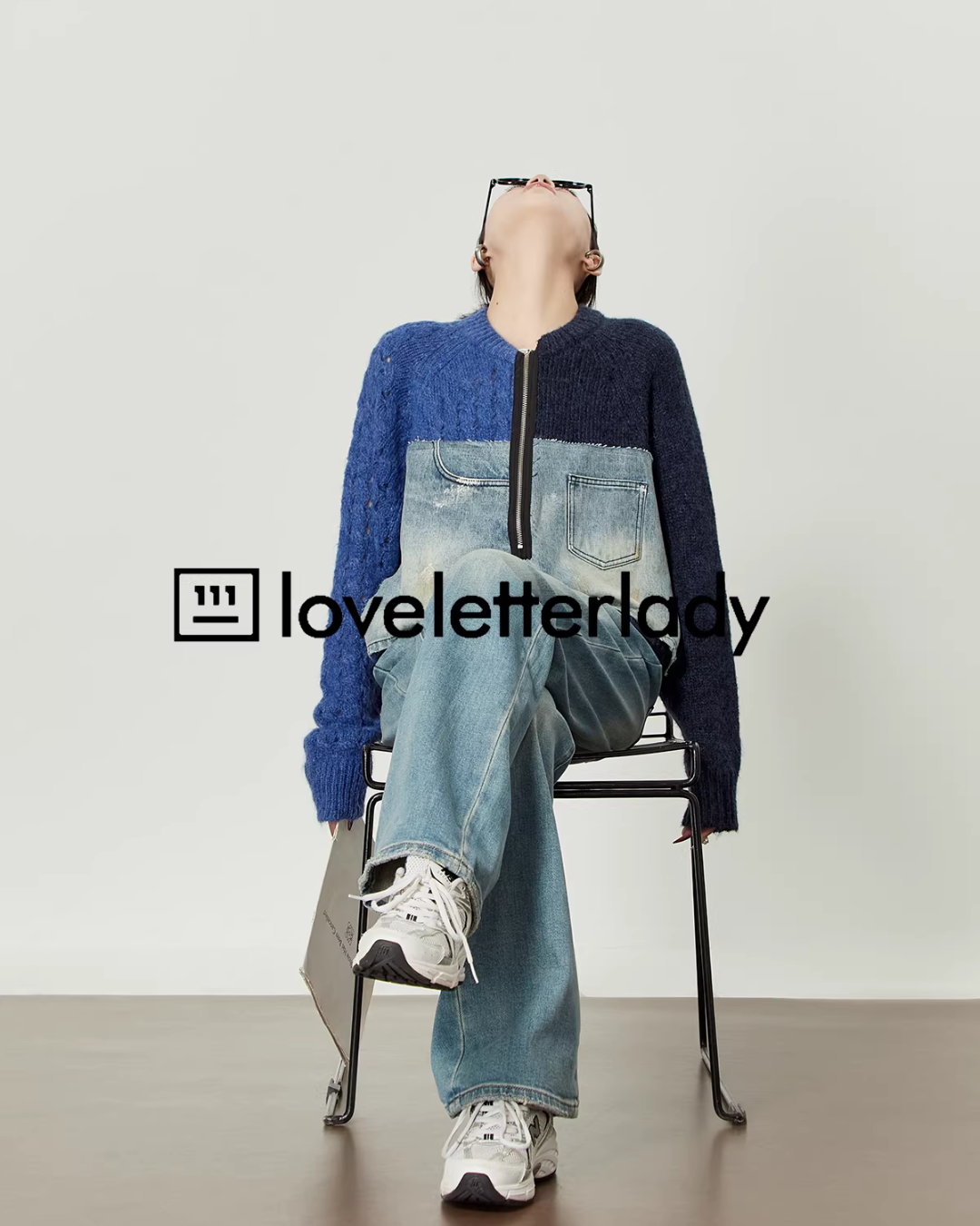 Denim Docking Knit Top Denim Docking Knit Top