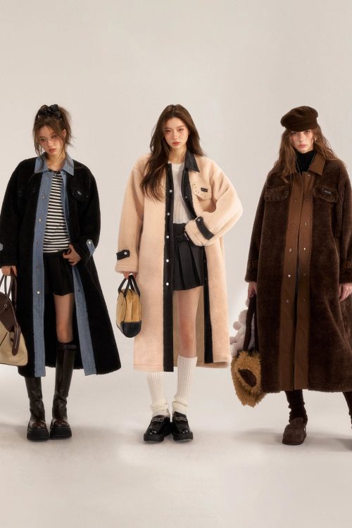 Denim Shearling Casual Coat