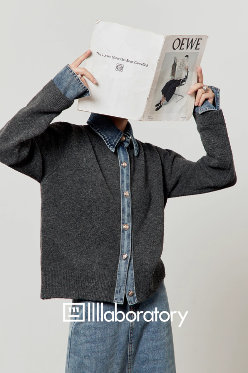 Denim Shirt Docking Knit