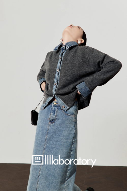 Denim Shirt Docking Knit