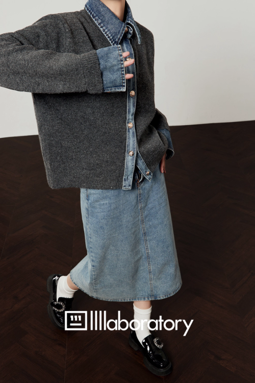 Denim Shirt Docking Knit