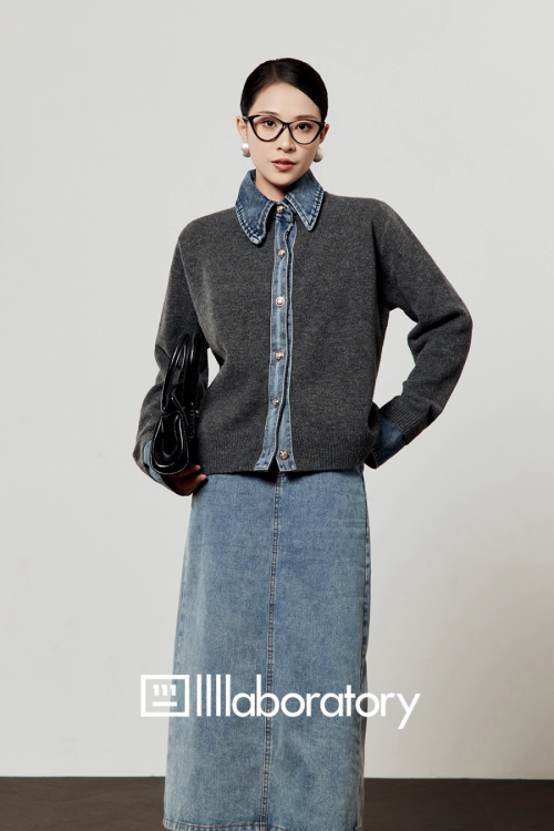 Denim Shirt Docking Knit