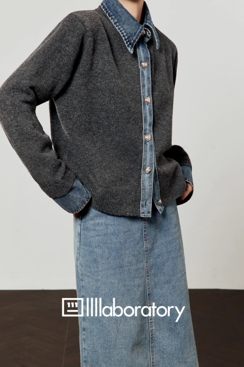 Denim Shirt Docking Knit