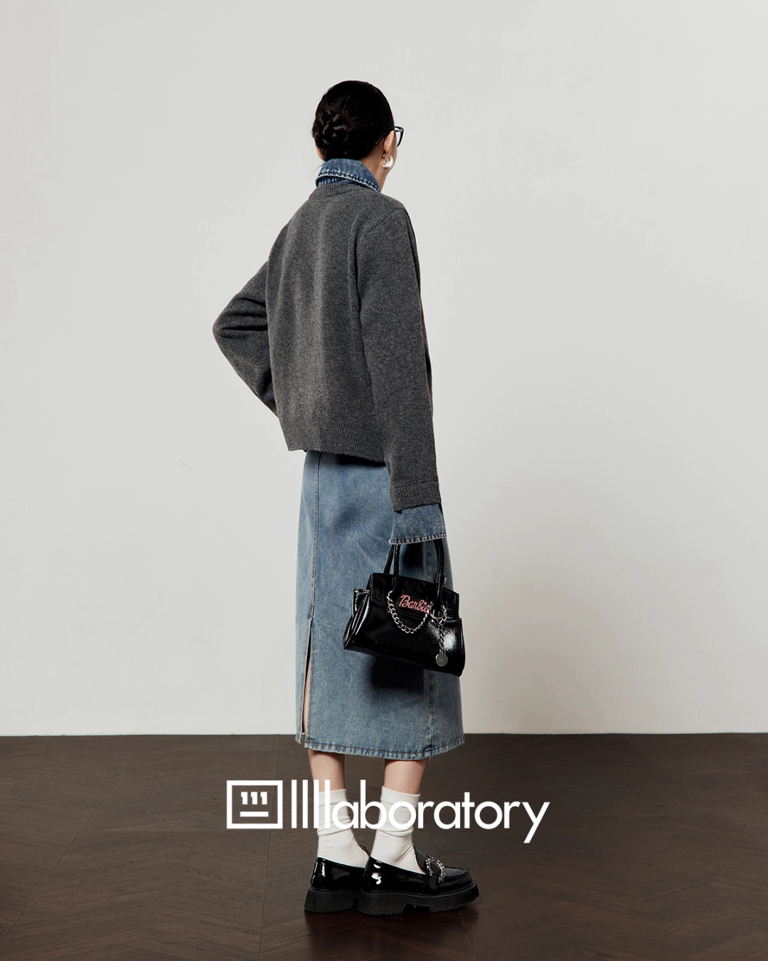 Denim Shirt Docking Knit Denim Shirt Docking Knit