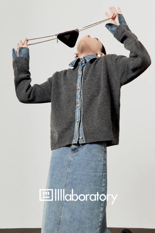 Denim Shirt Docking Knit