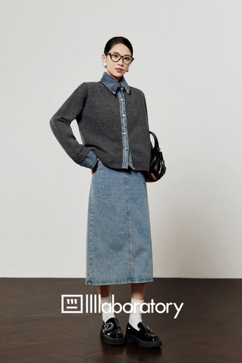 Denim Shirt Docking Knit