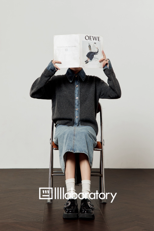 Denim Shirt Docking Knit