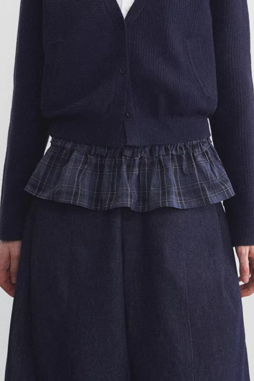 Denim-Style Wide Pants