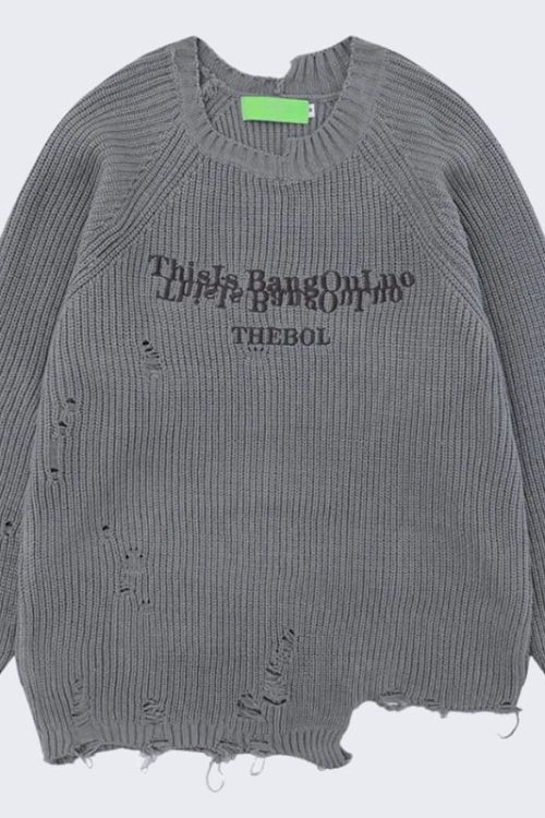 Distressed Knit Sweater