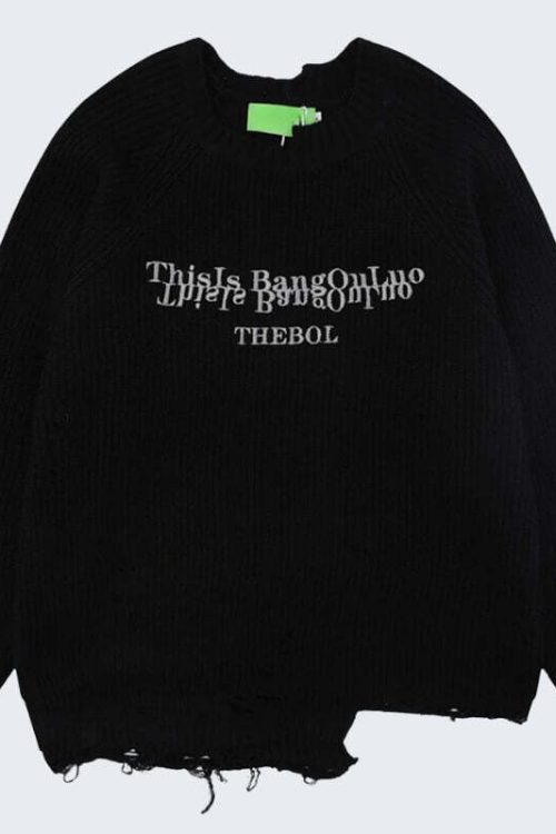 Distressed Knit Sweater